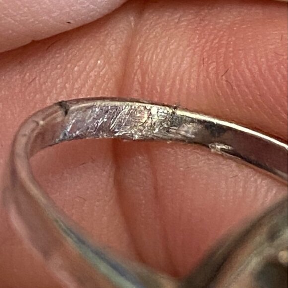 Ring Size 9 Black Tourmaline Marcasite Sterling Silver 925 Women Semi-Precious S - Picture 9 of 9